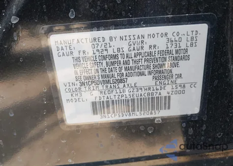 2021 Nissan Kicks Sr Xtronic Cvt z USA, uszkodzony, nr VIN 3N1CP5DV8ML520857